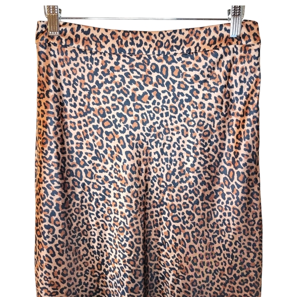 Something Navy Animal Print Midi Slip Skirt Size S - Picture 4 of 13